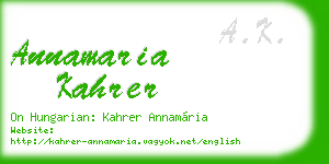 annamaria kahrer business card